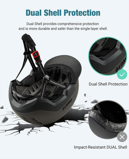 Fahrradhelm Urban mit Schirm Leicht Double Inmould Technologie L(57-61cm) Titanfarbe