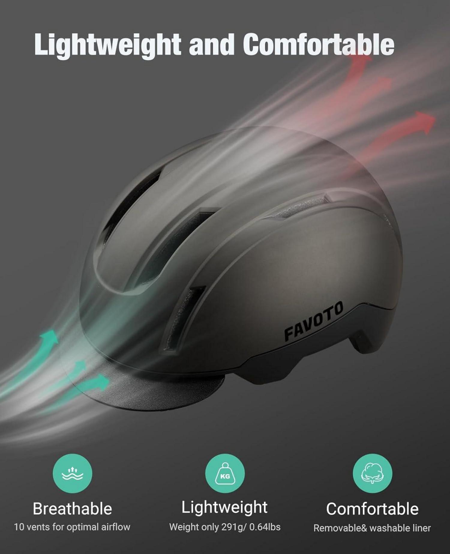 Urban Fahrradhelm Schirm Leicht Double Inmould L(57-61cm) Titanfarbe