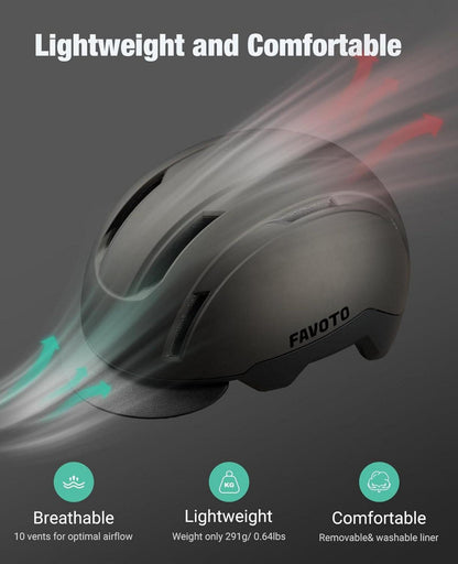 Urban Fahrradhelm Schirm Leicht Double Inmould L(57-61cm) Titanfarbe