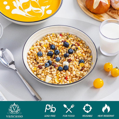 vancasso Bonbon Suppenteller Set 21,7 cm Steingut tief 6er