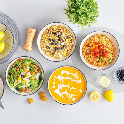 vancasso Bonbon Suppenteller Set 21,7 cm Steingut tief 6er