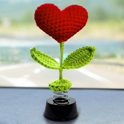 Gestricktes Herz Auto Deko – Wackel-Dekoration für Auto, Zuhause & Büro