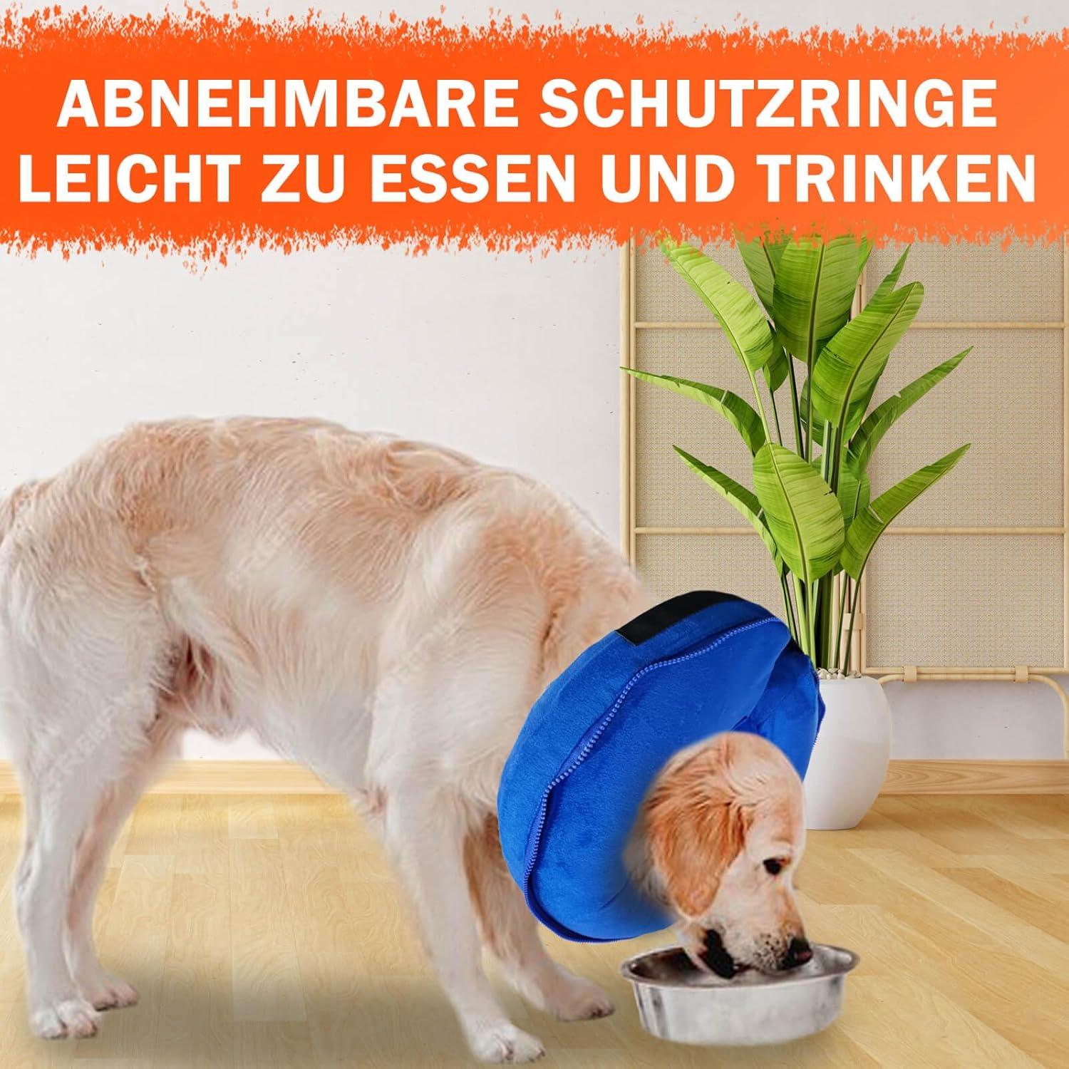 Aufblasbare Halskrause Leckschutz Hund Katze OP M