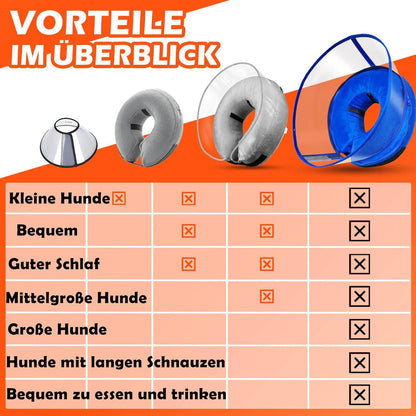Aufblasbare Halskrause Leckschutz Hund Katze Abnehmbar M
