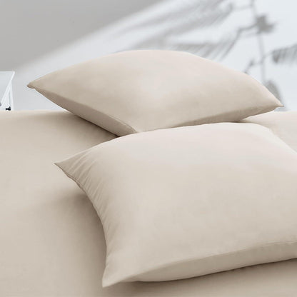 Sofa Kissenbezug Beige Mikrofaser 50x50 2er Set hypoallergen