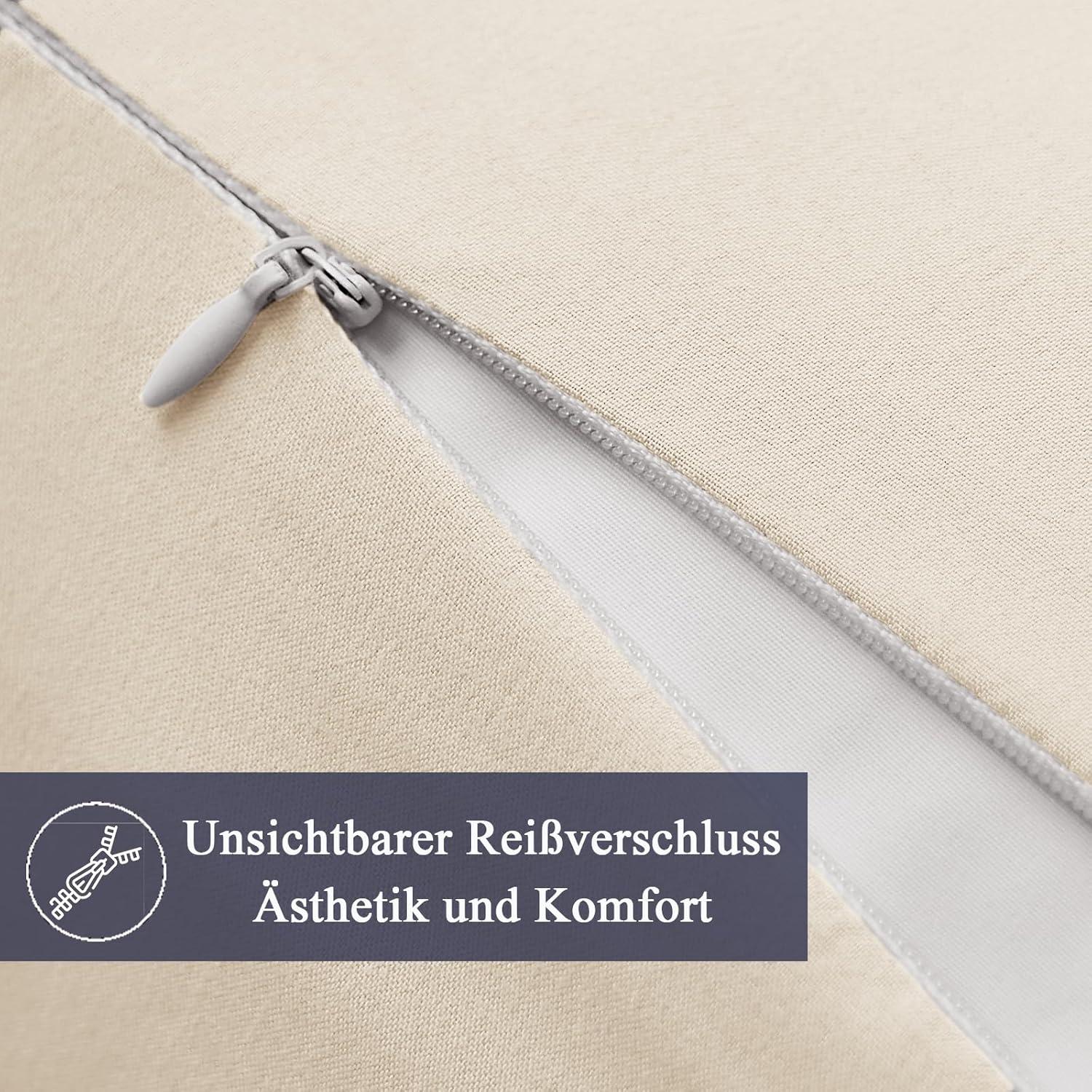 Kissenbezug 50x50 Mikrofaser Beige 2er Set hypoallergen
