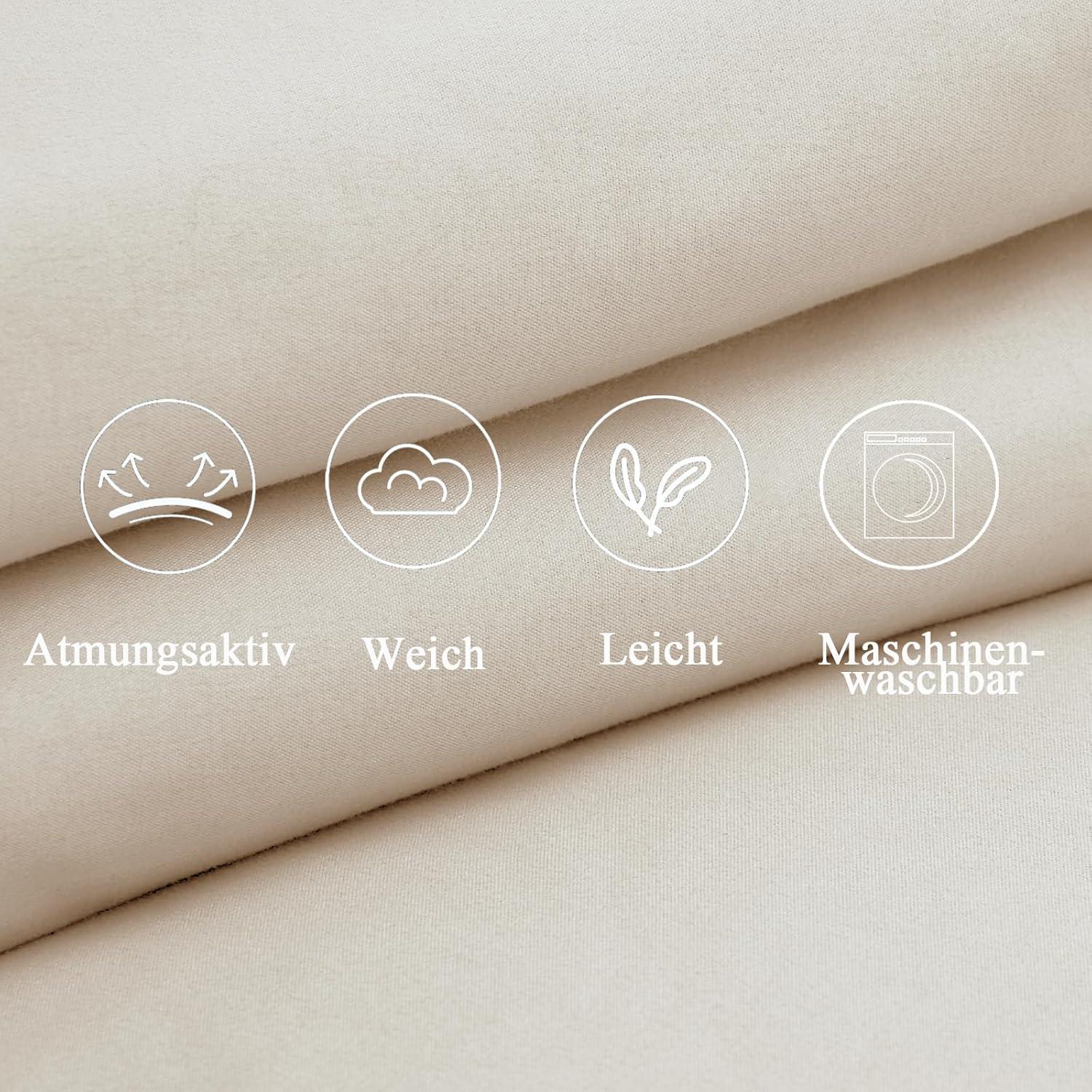 Vielit Kissenbezug 50x50 Beige Mikrofaser 2er Set Öko-Zertifikat Resistent Hypoallergen
