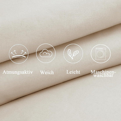 Vielit Kissenbezug 50x50 Beige Mikrofaser 2er Set Öko-Zertifikat Resistent Hypoallergen