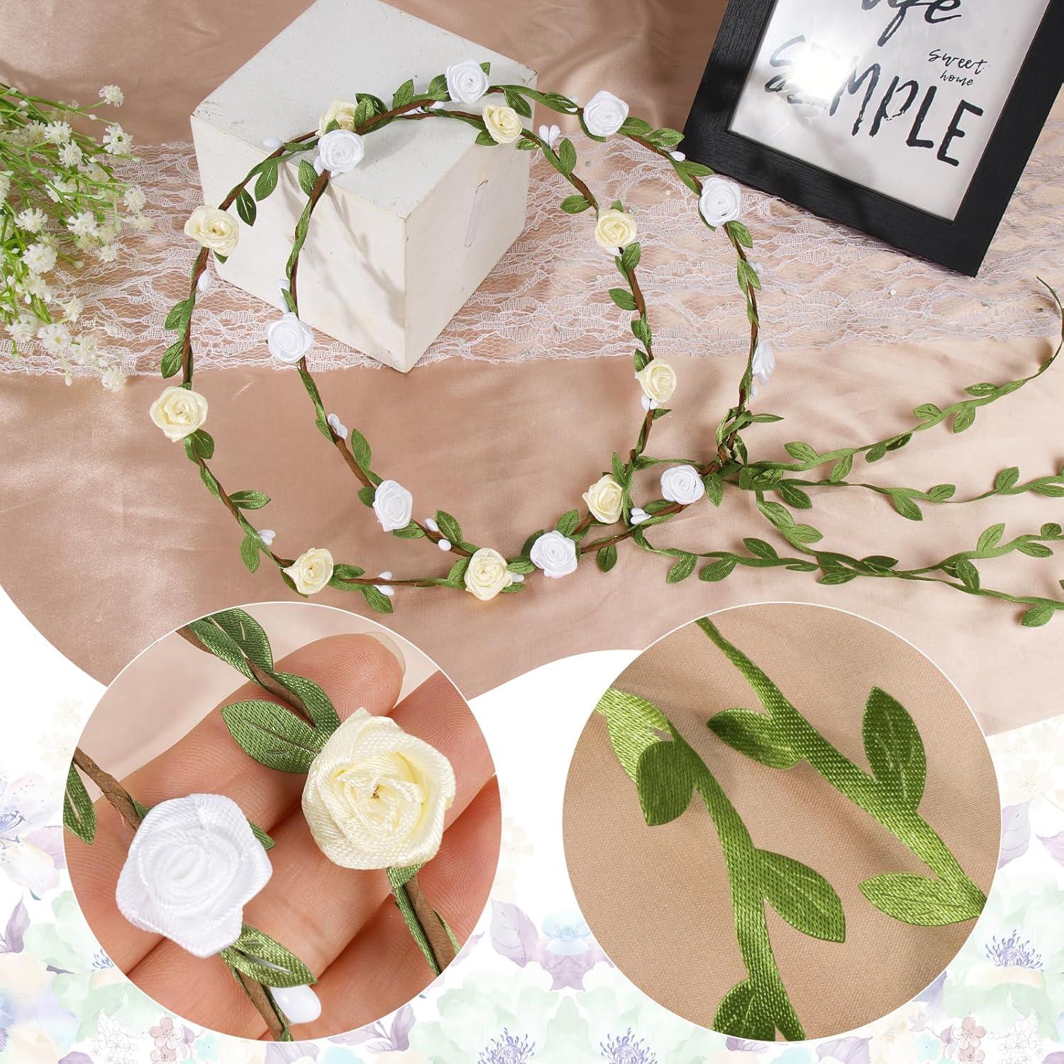 Boho Blumenkranz Haarband Rosen Haarreif Hochzeit Party 2er Set