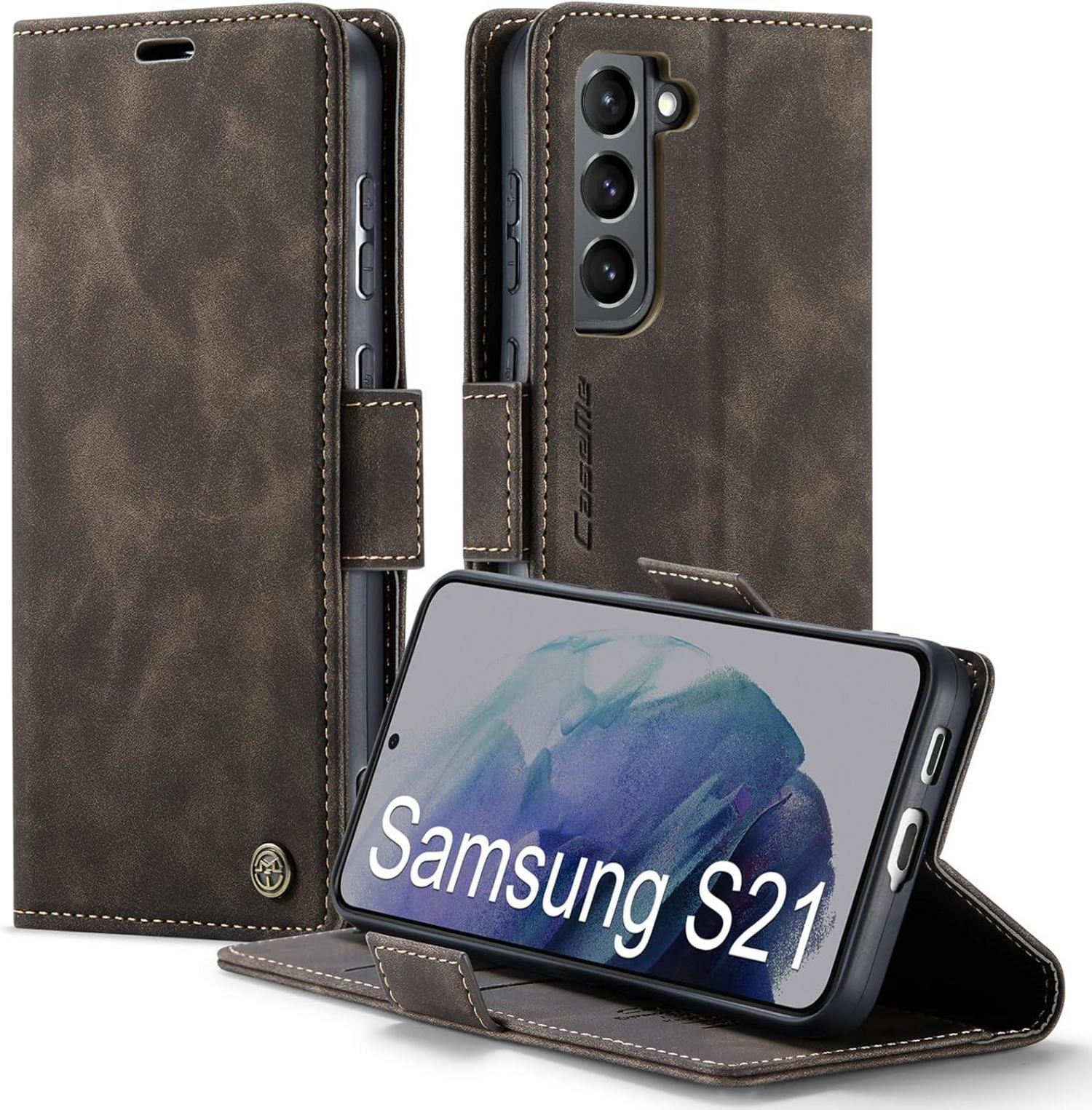 Samsung Galaxy S21 Hülle Klappbar PU Leder RFID Schutz Handyhülle 5G