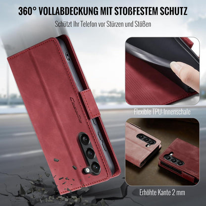 Handyhülle Samsung Galaxy S23 5G Klapphülle PU Leder Schutz RFID Rot