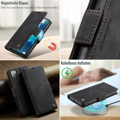 XYGLOW Samsung Galaxy S20 FE Hülle Klappbar RFID Kartenfach Standfunktion Schwarz