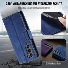 Samsung Galaxy S21 Hülle Klappbar RFID Schutz Blau PU