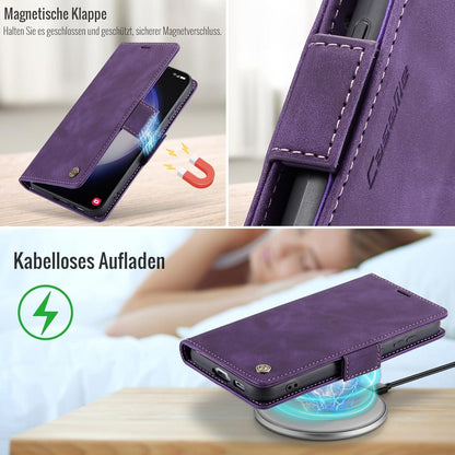 XYGLOW Samsung Galaxy S23 5G Hülle Klappbar PU Leder RFID Schutz Lila