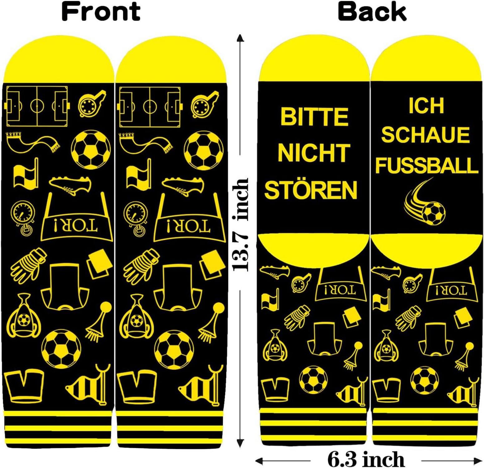 Fussball Fanartikel Socken Geschenk Männer Schwarz Gelb