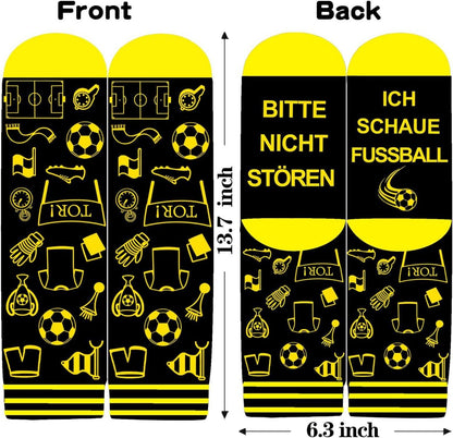 Fussball Fanartikel Socken Geschenk Männer Schwarz Gelb