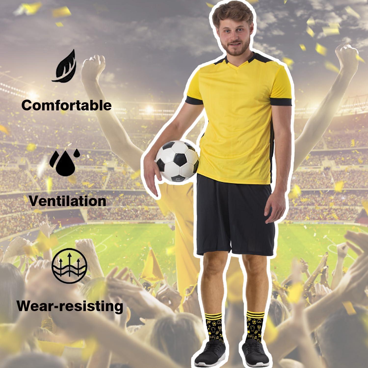Lustige Fußball Fanartikel Socken Geschenk Schwarz Gelb