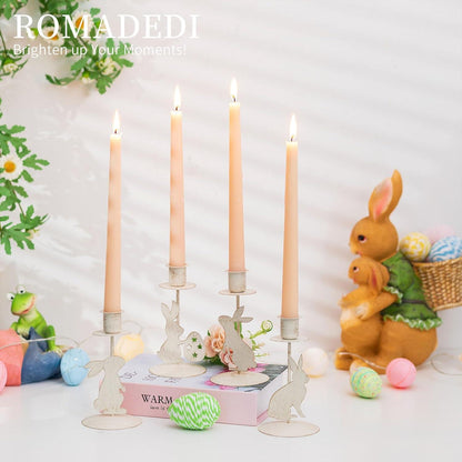 Vintage Kerzenhalter Ostern Deko Hase - 4er Set für Tisch Frühling