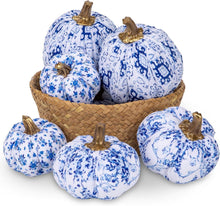 6er Set Künstlicher Kürbis Deko Herbst Halloween Blau