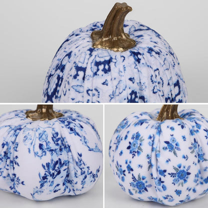 6er Set Künstlicher Kürbis Deko Herbst Halloween Blau