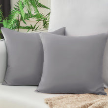 Sofa Kissenbezug 40x40 Grau Mikrofaser Weich 2er Set OEKO-Zertifikat
