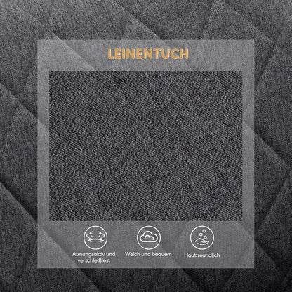Leinen Esszimmerstühle 2er Set mit Armlehnen & Metallbeinen