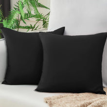 Kissenbezug Set Mikrofaser Schwarz 40x40cm OEKO-TEX hypoallergen