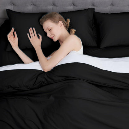 Weicher Mikrofaser Kissenbezug 40x60 Schwarz 2er Set Öko-Zertifiziert