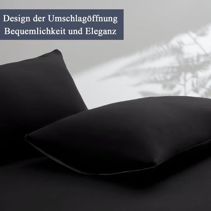 Vielit Kopfkissenbezug 40x60 Schwarz Mikrofaser 2er Set hypoallergen OEKO-TEX Standard 100