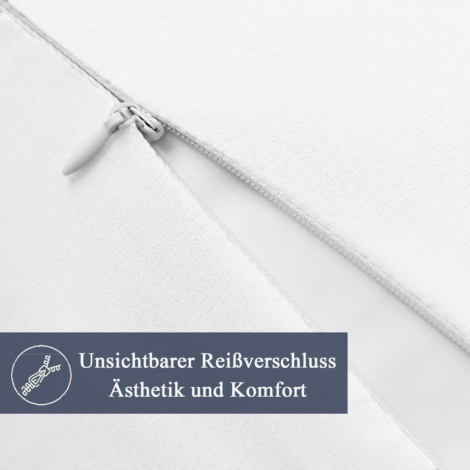 Kissenbezug 40x40 Weiß Mikrofaser 2er Set OEKO-Zertifikat hypoallergen
