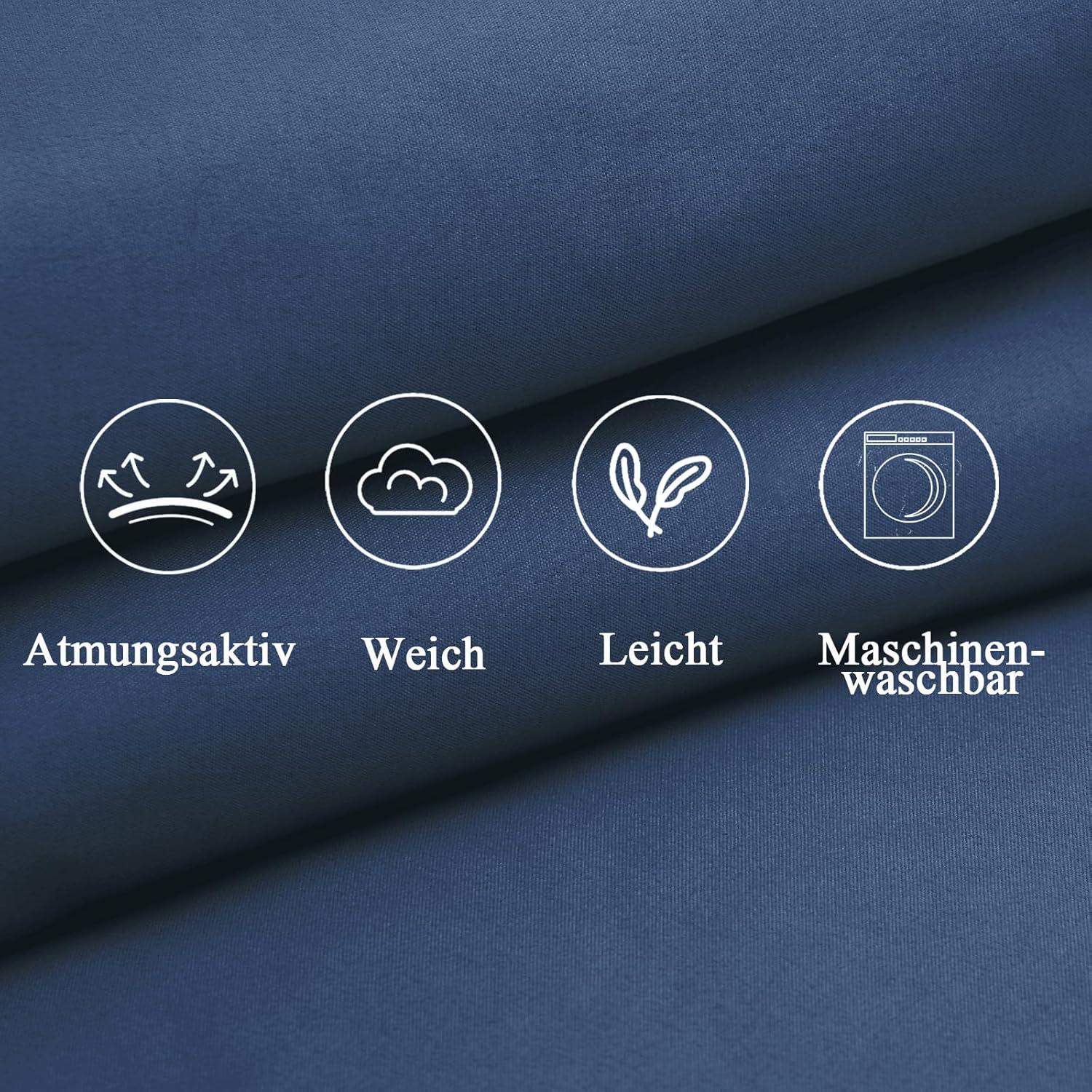 Vielit Sofa Kissenbezug 40x40 Dunkelblau 2er Set Mikrofaser Öko-Zertifikat