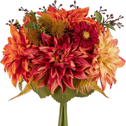 Künstlicher Blumenstrauß Hortensie Rosenbouquet 2er Set 30cm Orange