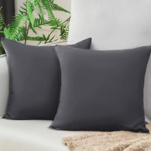 Sofa Kissenbezug Set 40x40 Anthrazit Mikrofaser Öko-Zertifiziert
