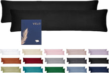 Seitenschläferkissen Bezug 40x145 2er Set Weich Schwarz