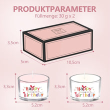 Geburtstagskerzen für Frauen Duftkerze im Glas 2 Stück