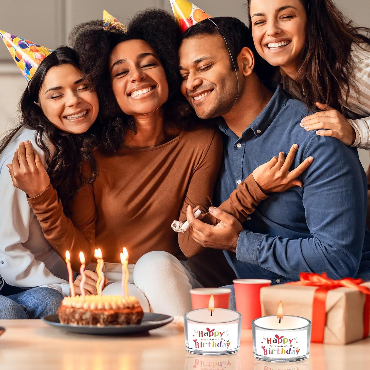 2er Set Geburtstagskerze Duftkerze im Glas Milchmüsli Rose 60g