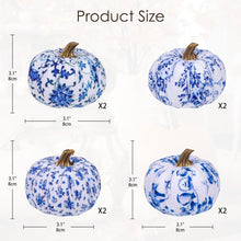 8er Set Kürbis Deko Herbst Halloween Tischdeko Blau