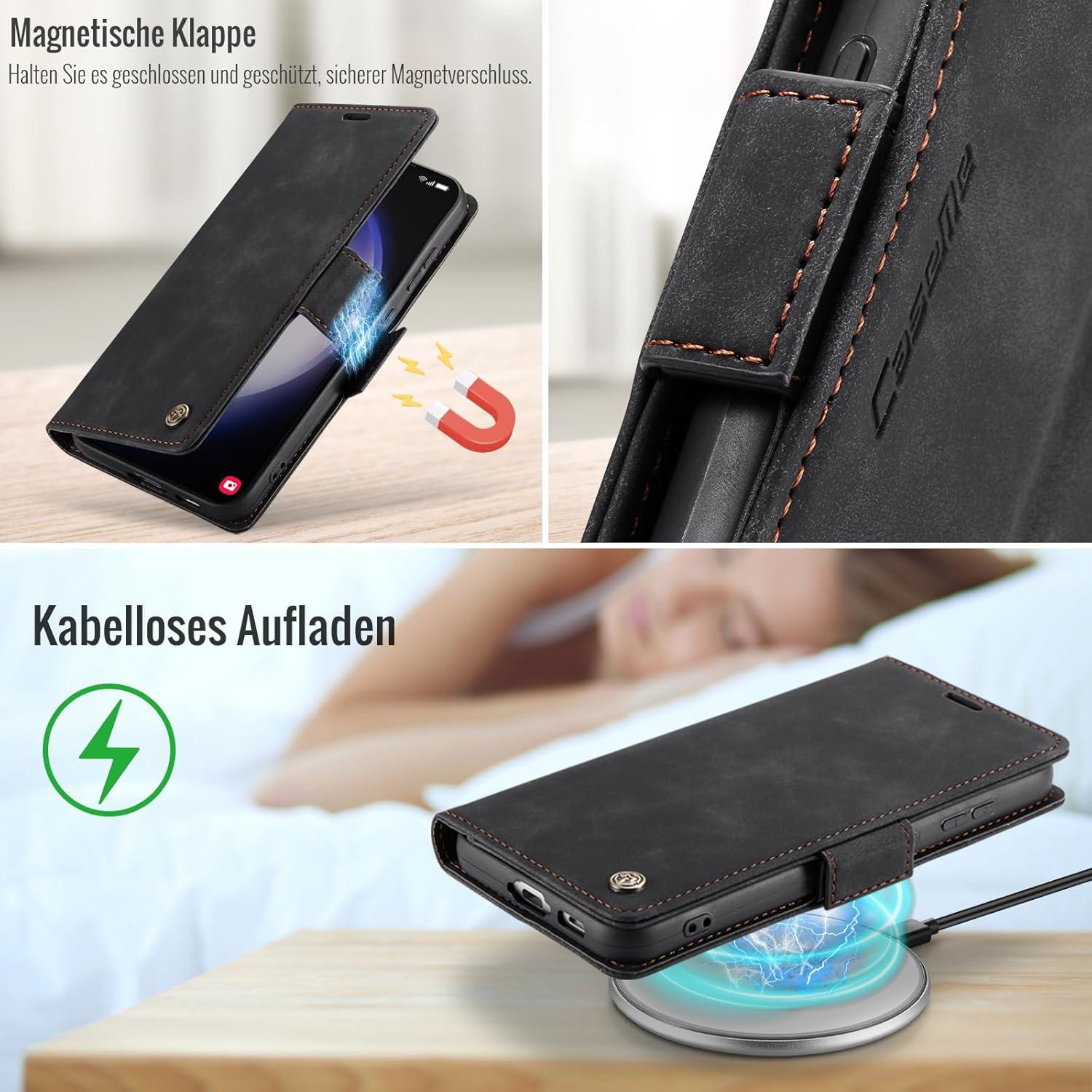 Samsung Galaxy S23 5G Handyhülle PU Leder Klapphülle RFID Schwarz