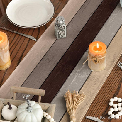 Herbst Tischläufer 40x300 cm Braun Rustikal Holz Stil