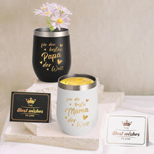 Livole Mama Papa Tasse Set 350ml Schwarz Weiß Edelstahl