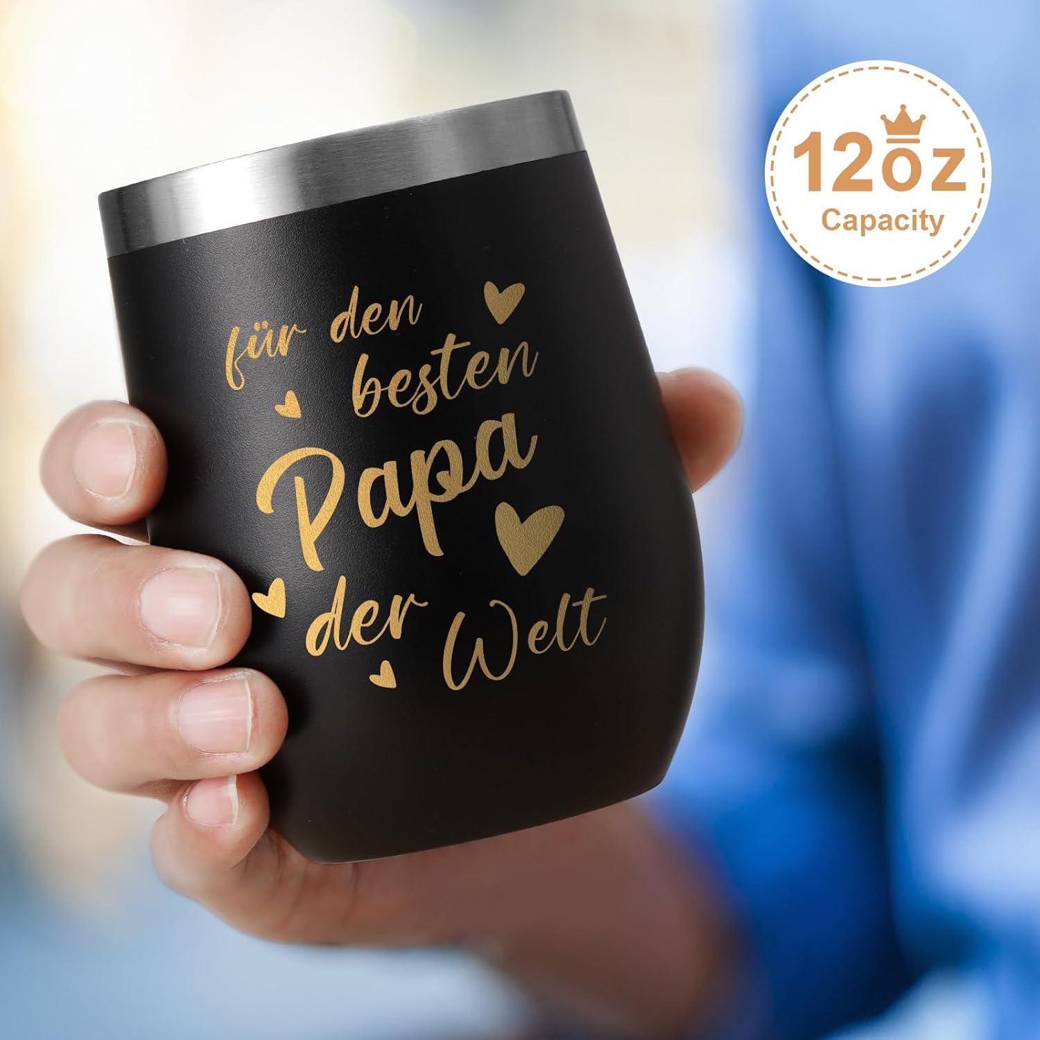 Livole Edelstahl Thermobecher 350ml 2er Set Schwarz Weiß - Geschenk