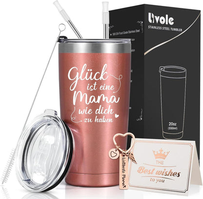 Livole Mama Geschenk Kaffeebecher to go 600ml Camping Becher 20oz