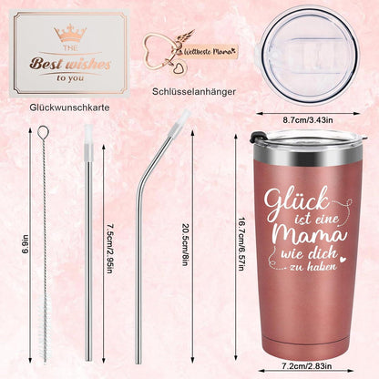 Livole Mama Geschenk 600ml Kaffeebecher to go Camping Becher