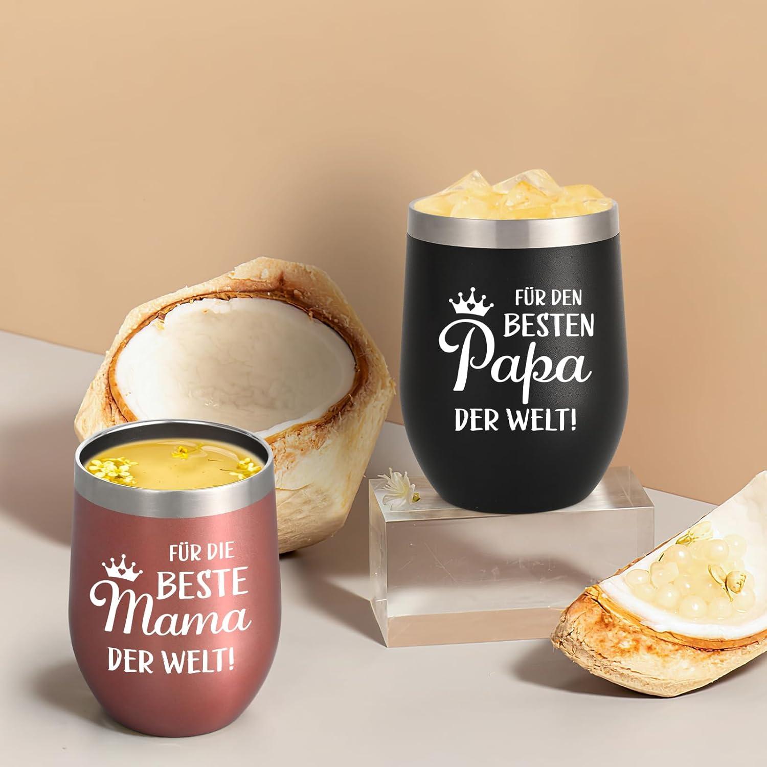 Livole Muttertag Vatertag Geschenk Tasse Edelstahl