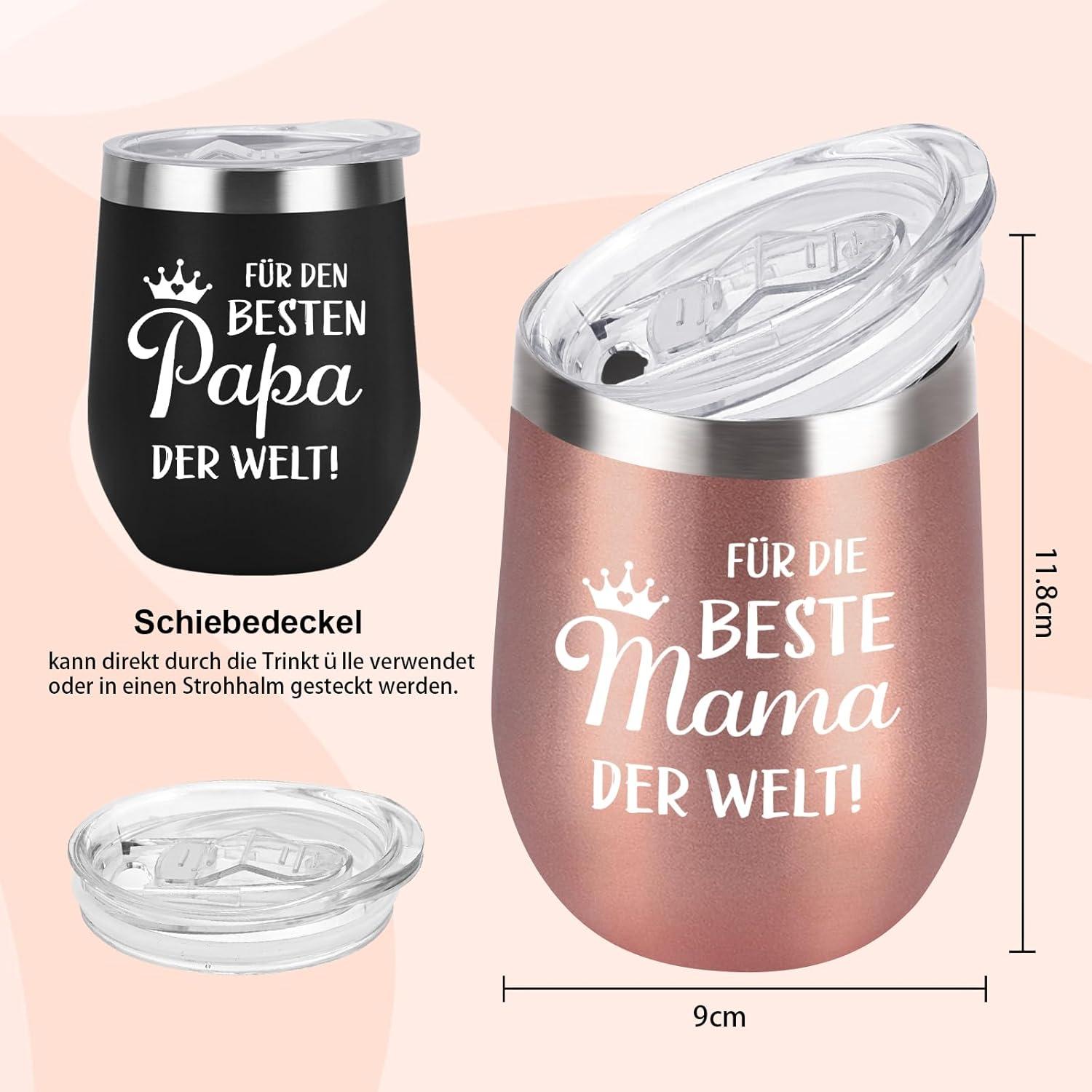 Muttertag Vatertag Geschenk Tasse 350ml Edelstahl Thermobecher to go 2