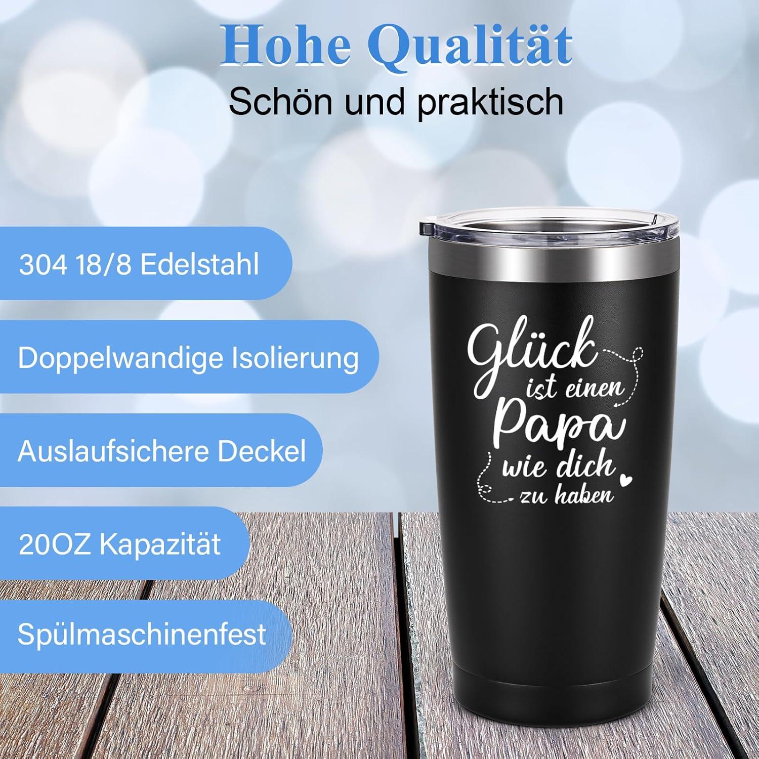 Vatertagsgeschenk Thermobecher 600ml Papa Weihnachtsgeschenk
