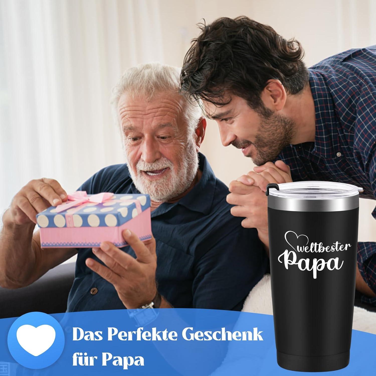 Livole Papa Geschenk Vatertag Tasse 20oz 600ml Edelstahl