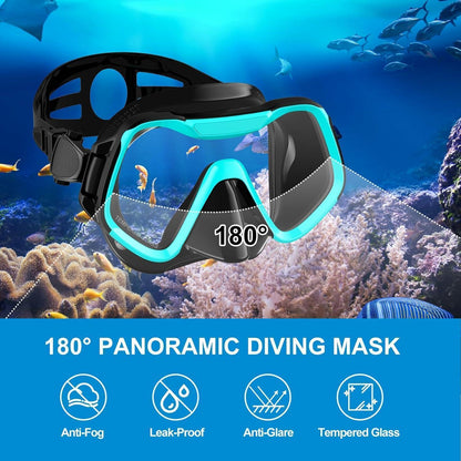 Taucherbrille Erwachsene 180° Panorama Anti-Fog Gehärtetes