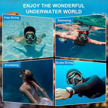 Taucherbrille Erwachsene 180° Panorama Anti-Fog Gehärtetes