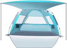 Pop Up Strandmuschel 3-4 Personen UV 50+ Wasserdicht Blau